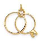 14k 3-D Wedding Rings CZ Charm - Image 4