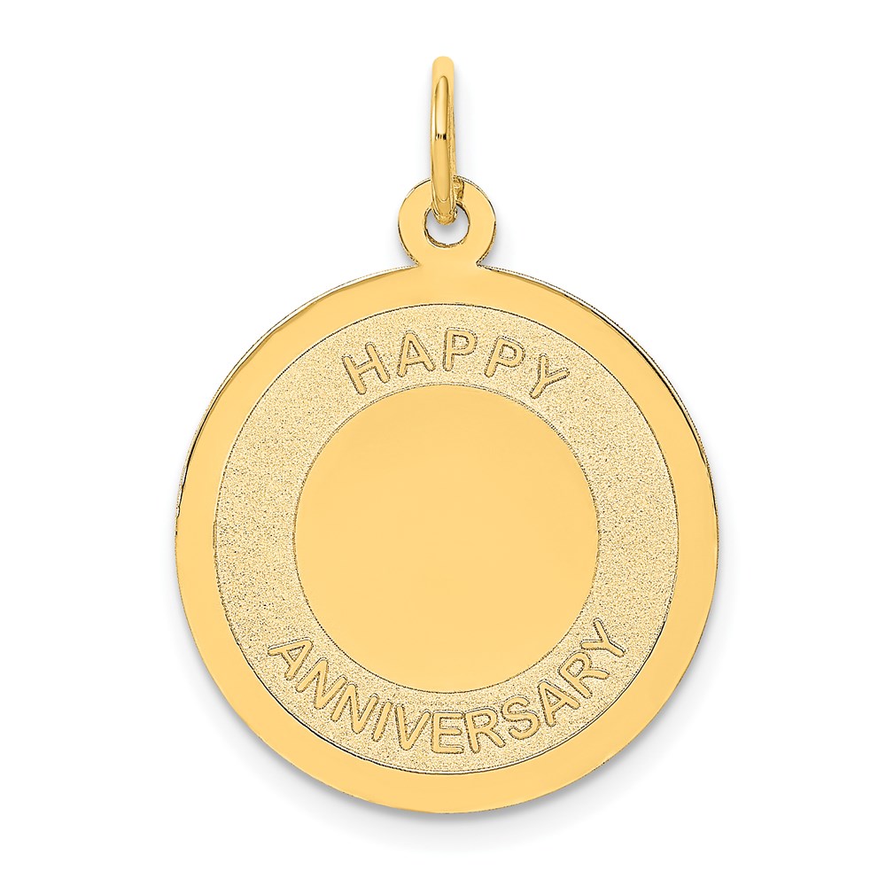A1953.jpg 14K HAPPY ANNIVERSARY 20mm Engravable Disc Charm - Image 1