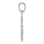 14K White Gold 3-D Treble Clef Pendant - Image 2
