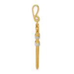 14K and White Rhodium 3-D Pipe Wrench Charm - Image 2