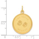 14k LAS VEGAS NEVADA with Dice Engravable 19mm Disc Charm - Image 4