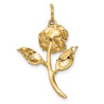 14k Red CZ Rose Charm - Image 4