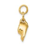 14k 3-D Moveable Polished Baby Shoes Charm - Image 2