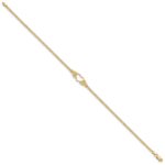 14k Polished Open Heart with Filigree and Bismark Chain Anklet - Image 2