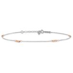 14K Two-Tone Mirror Beaded 4-Station Plus Extender - Total Anklet - Image 3