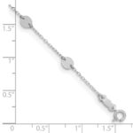 14K White Gold Polished Disc 9-Station Plus Extender - Total Anklet - Image 4