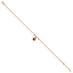 14K Red and Black Enameled Ladybug Plus Extender - Total Anklet - Image 2