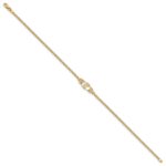 14k Polished Dolphin and Filigree Bismark Chain Anklet - Image 2