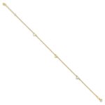 14k Diamond-cut Hearts 3-Station Plus Extender - Total Anklet - Image 2