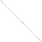 14K Two-tone Chain and Diamond-cut Beads Plus Extender - Total Anklet - Image 2