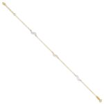 14K Tri-color Open Wavy Links 3-Station Plus Extender - Total Anklet - Image 2