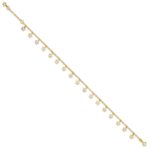 14k Polished and Textured Dangle Stars Plus Star Dangle Extender - Total Anklet - Image 2