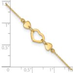 14k Polished Open Heart Plus 0.Extender - Total 10.Anklet - Image 4