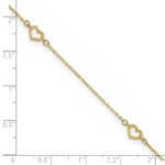 14K Open Hearts 4-Station Plus Extender - Total Anklet - Image 4