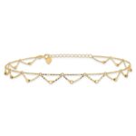 14K Diamond-cut Fancy Beaded Plus 1.Extender - Total 11.Anklet - Image 3