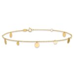 14K Polished Circle Dangles Plus Extender - Total Anklet - Image 3