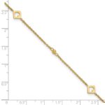 14k Polished Cut-out Hearts and Diamond-cut Beads Plus Extender - Total Anklet - Image 6