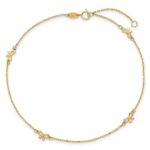 14k Polished Bows 4-station Plus Extender - Total Anklet - Image 4