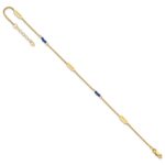 14k Polished Blue Spinel Beads and Ovals Plus Extender - Total Anklet - Image 5