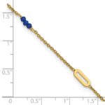 14k Polished Blue Spinel Beads and Ovals Plus Extender - Total Anklet - Image 6