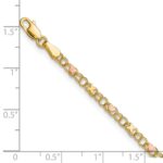 14k Polished and Satin Rose-plated X-and-Heart Anklet - Image 4