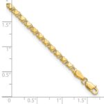 14k Polished Double-Sided Hearts Double Link Anklet - Image 4