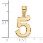 14k Polished Number 5 Pendant - Image 2