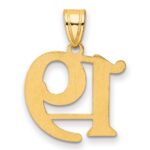 14k Polished Number 19 Pendant - Image 3