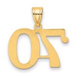 14k Polished Number 70 Pendant - Image 3