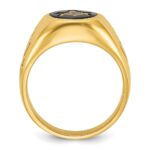 IBGoodman 10k Men's Polished and Grooved with Oval Onyx Blue Lodge Master Masonic Ring - Image 2