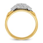 IBGoodman 14k Two-tone Men's Polished and Textured with Multi-color Enamel and Diamond 32nd Degree Scottish Rite Masonic Ring - Image 2