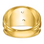IBGoodman 10k Two-tone Men's Polished and Textured with Black and White Enameled and Diamond 32nd Degree Scottish Rite Masonic Ring - Image 6