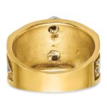 IBGoodman 14k Two-tone Men's Polished and Textured with Blue and Black Enamel Diamond Blue Lodge Master Masonic Ring - Image 7