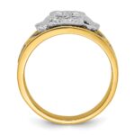 IBGoodman 14k Two-tone Men's Polished and Textured 32nd Degree Scottish Rite Masonic Ring Mounting - Image 2