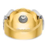 IBGoodman 14k Two-tone Men's Polished and Textured Knights Templar Masonic Shriner's Ring Mounting - Image 5