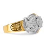 IBGoodman 14k Two-tone Men's Polished and Textured Double Eagle Masonic Shriner's Ring Mounting - Image 7