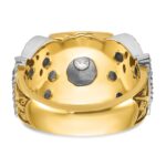 IBGoodman 14k Two-tone Men's Polished and Textured with Black Enamel and Diamond 32nd Degree Scottish Rite Masonic Ring - Image 5