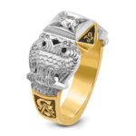 IBGoodman 14k Two-tone Men's Polished and Textured with Black Enamel and Diamond 32nd Degree Scottish Rite Masonic Ring - Image 7