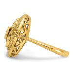 IBGoodman 14k Women's Polished and Textured with Multi-color CZ and Diamond Eastern Star Masonic Ring - Image 3