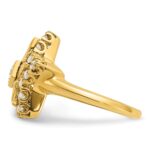 IBGoodman 14k Women's Polished Multi-color CZ and AA Quality Diamond Eastern Star Masonic Ring - Image 3