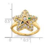 IBGoodman 14k Women's Polished Multi-color CZ and AA Quality Diamond Eastern Star Masonic Ring - Image 7