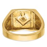 IBGoodman 10k with White Rhodium Men's Polished and Textured Diamond Blue Lodge Master Masonic Ring - Image 5