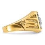 IBGoodman 10k with White Rhodium Men's Polished and Textured Diamond Blue Lodge Master Masonic Ring - Image 7
