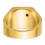 IBGoodman 14k Two-tone Men's Polished and Textured with Lab Created Ruby and Diamond Blue Lodge Master Masonic Ring - Image 4