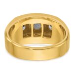 IBGoodman 14k Two-tone Men's Polished and Satin 3-Stone 1/2 Carat AA Quality Diamond Ring - Image 7