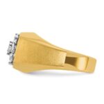 IBGoodman 10k Two-tone Men's Polished and Satin Round 1 Carat A Quality Diamond Cluster Ring - Image 5