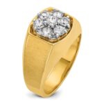 IBGoodman 10k Two-tone Men's Polished and Satin Round 1 Carat A Quality Diamond Cluster Ring - Image 8