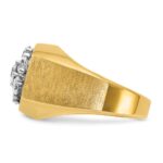 IBGoodman 14k Two-tone Men's Polished and Satin Round 2 Carat AA Quality Diamond Cluster Ring - Image 5