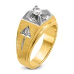 IBGoodman 14k Two Tone 3/4 carat Lab Grown Diamond VS/SI+ G+ Complete Polished and Satin Men's Ring - Image 7