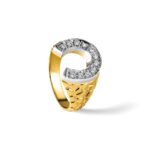 14k Two-tone IBGoodman Men's Horseshoe 1/5 carat Diamond Complete Ring - Image 7